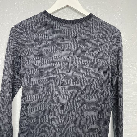 Lululemon Women 6 Swiftly Breathe Long Sleeve Vented Camo Asphalt Gray Black - Picture 7 of 9